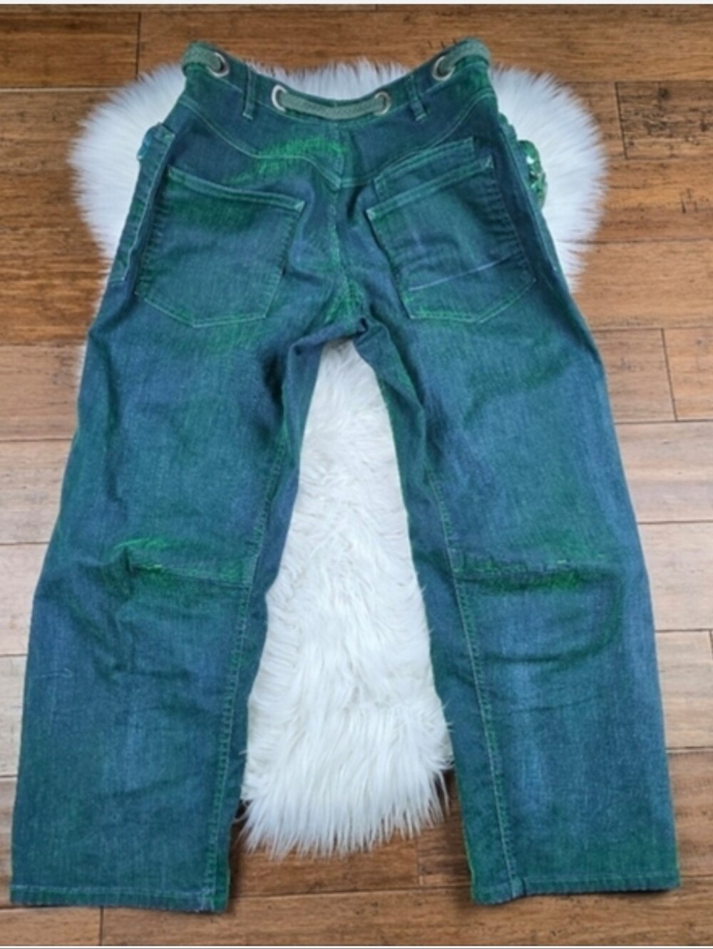 Free People We The Free Moxie Flocked Barrel Low Slung Jeans 26 - Picture 4 of 16